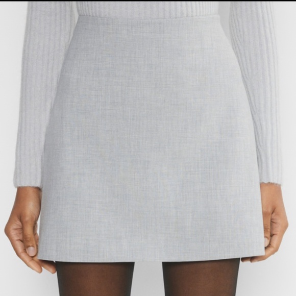 Aritzia Heathered Grey Wool Mini Skirt - Picture 1 of 4